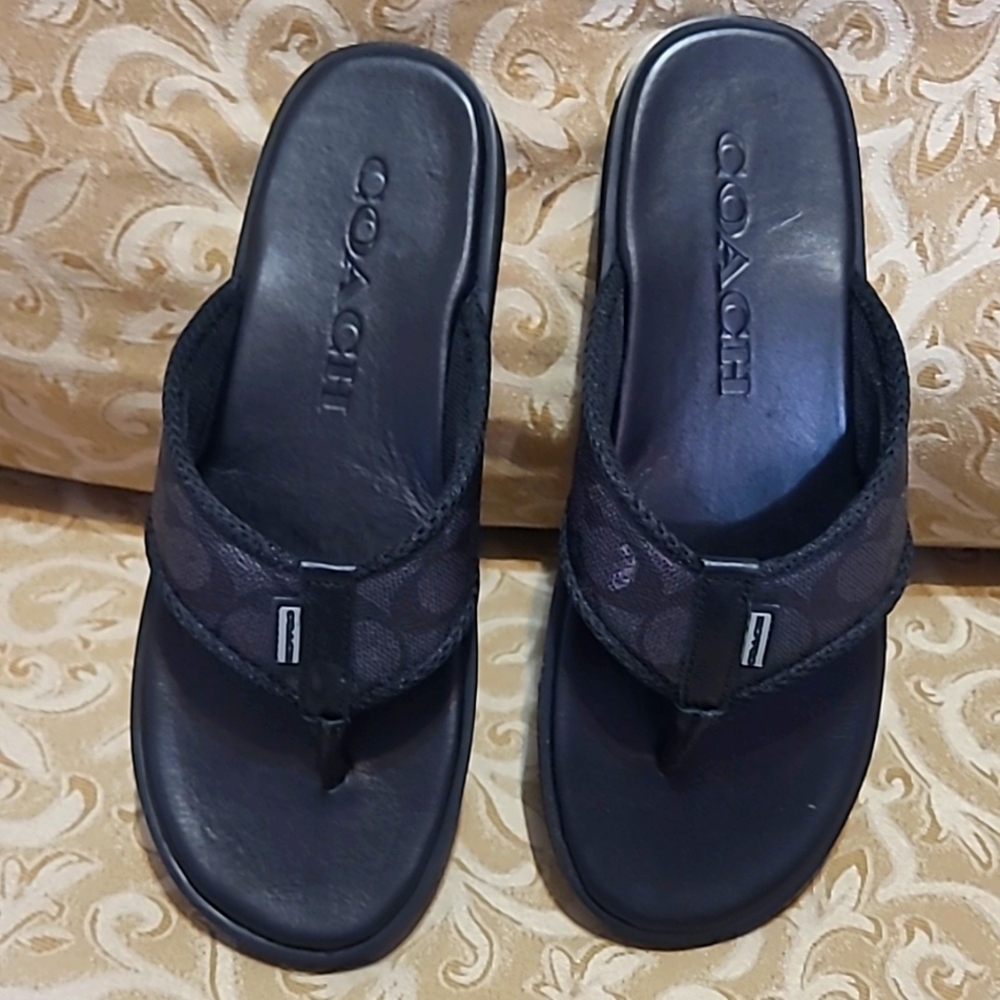 COACH MEN BLACK SLIDE size 9